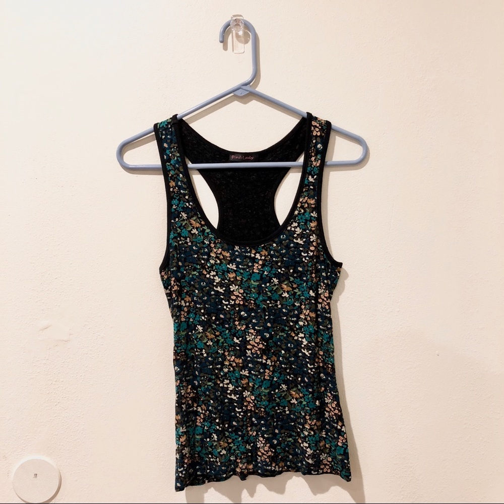 pink lady floral tank top